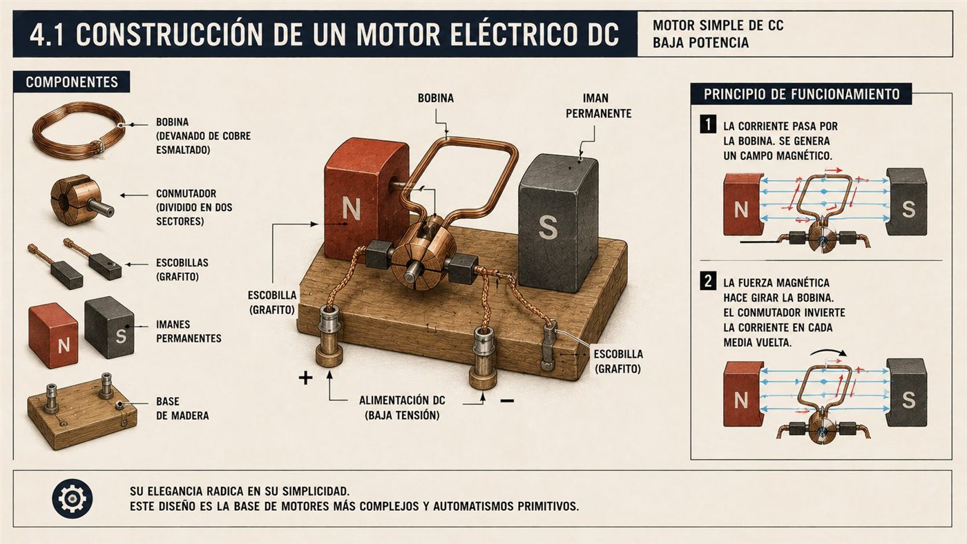 Construcción de un motor eléctrico de CC